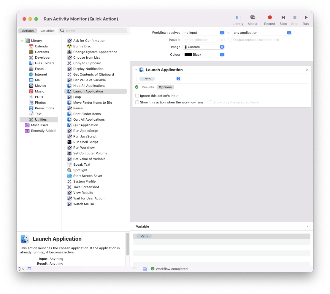 using automator