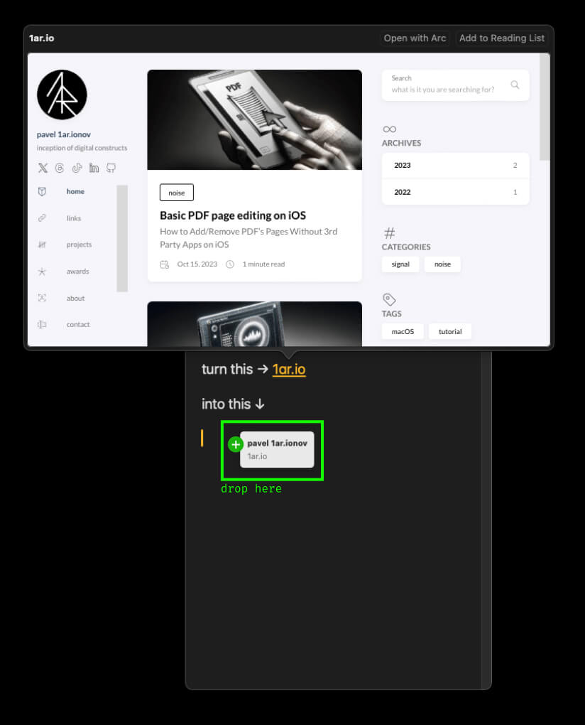 drop it off to the note